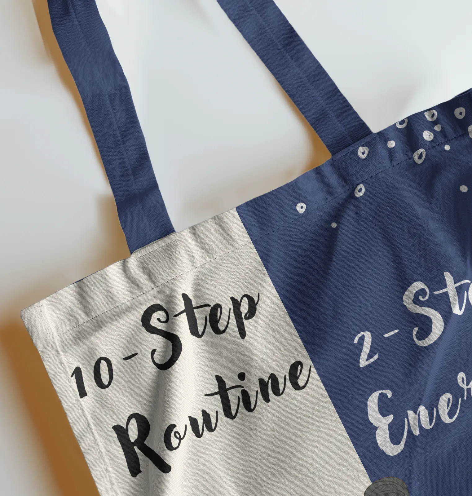 10 Step Routine, 2 Step Effort : Skin Care Tote Bag with Zipper