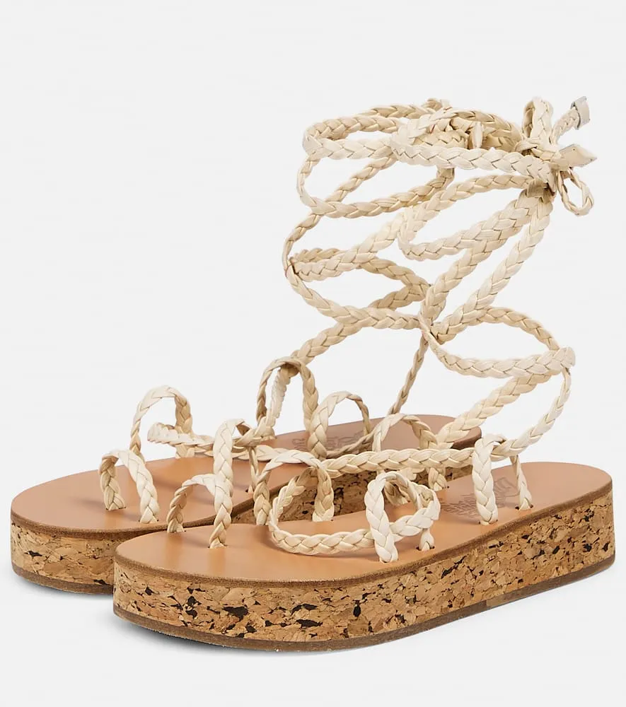 Ancient Greek Sandals Caryatis leather platform sandals