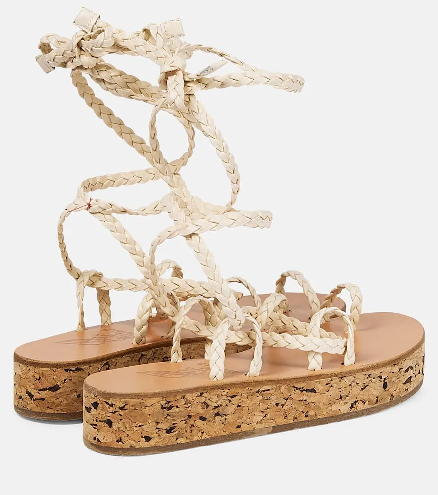 Ancient Greek Sandals Caryatis leather platform sandals