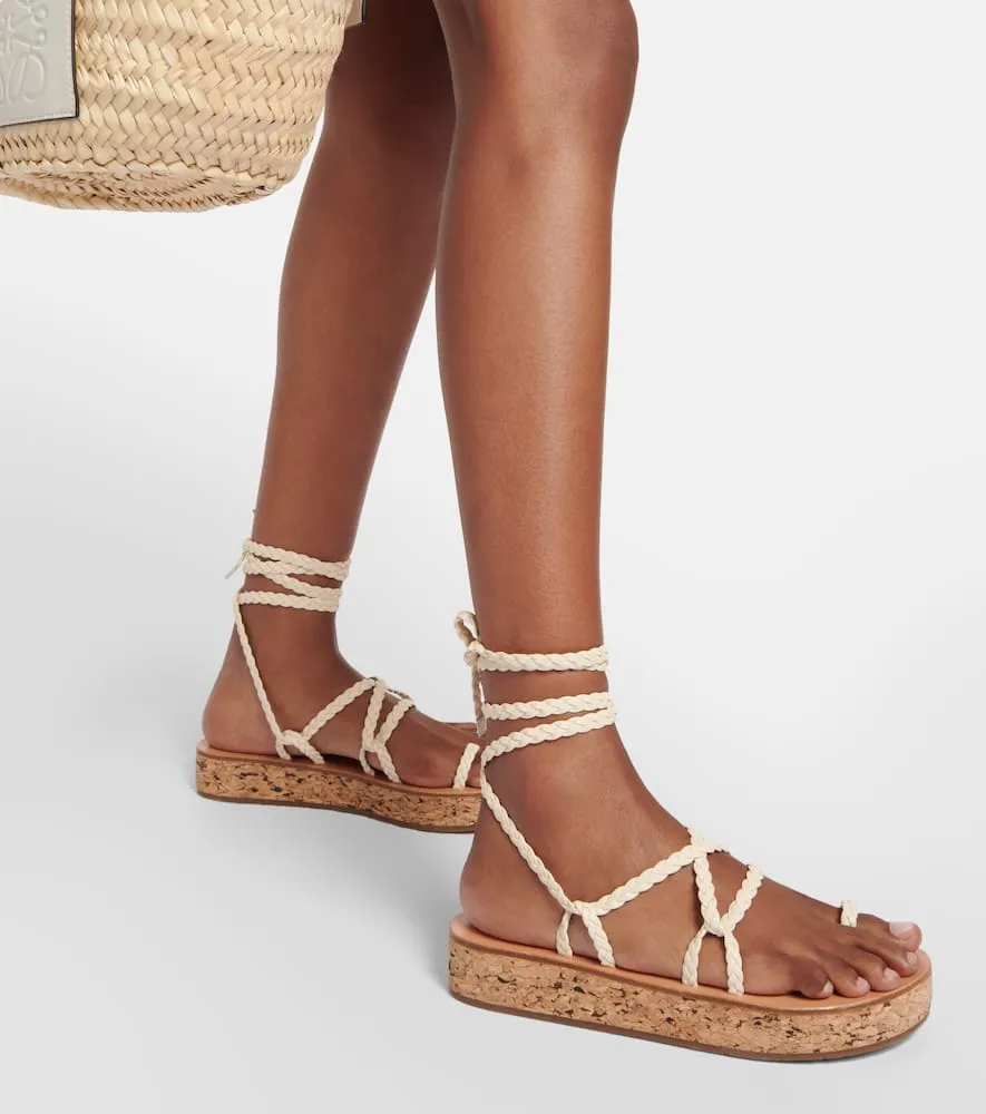 Ancient Greek Sandals Caryatis leather platform sandals