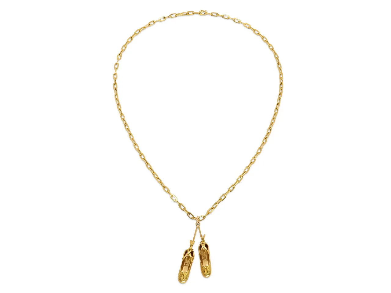 Ballet Slipper Pendant Necklace in 18K Gold