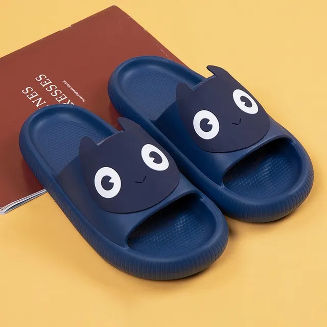 Cute Back Cat Fact Slippers