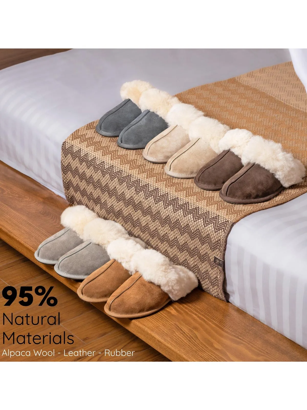 Inkari Alpaca wool Slippers-Desert