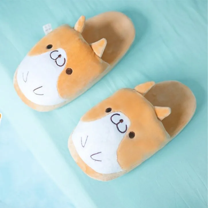 Kawaii Cute Shiba Plush Slippers