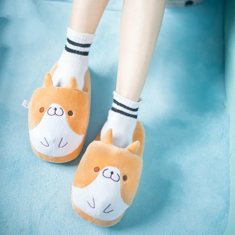Kawaii Cute Shiba Plush Slippers