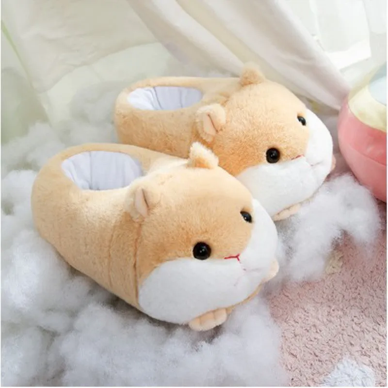 Kawaii Hamster Plush Slippers
