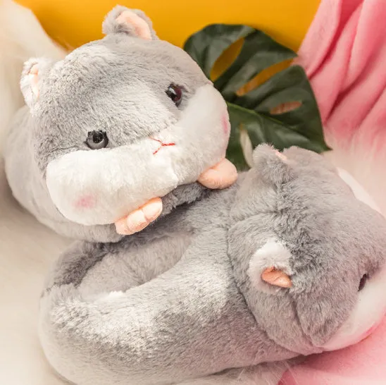 Kawaii Hamster Plush Slippers
