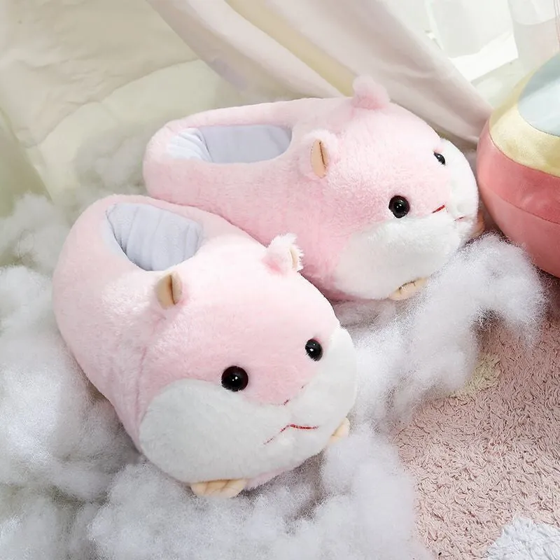 Kawaii Hamster Plush Slippers