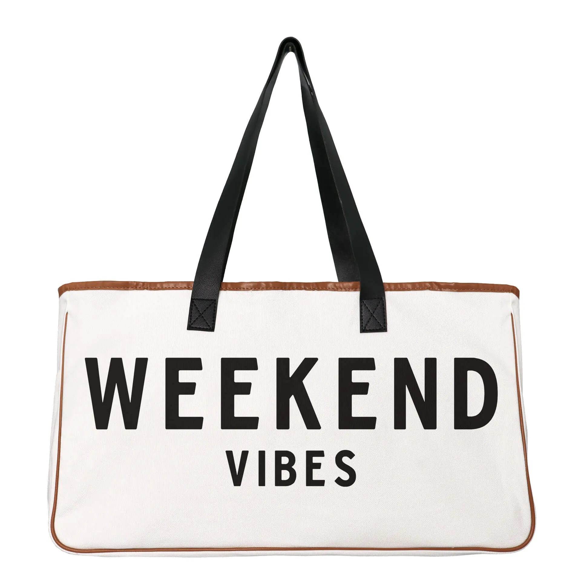 Letter Print Cotton and Linen Canvas Bag Beach Bag-Showtown