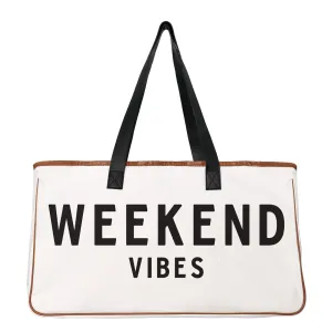 Letter Print Cotton and Linen Canvas Bag Beach Bag-Showtown