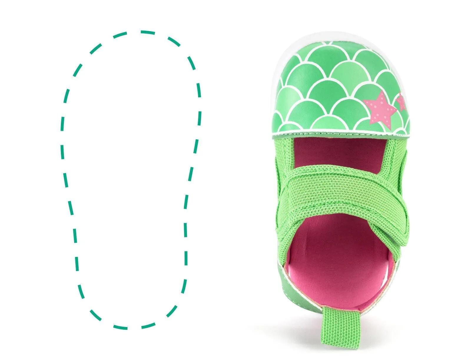 Mermaid Single Squeaky Toddler Sandals | Green