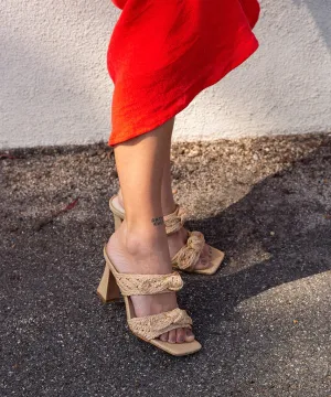 Niyah Woven Heels in Light Natural
