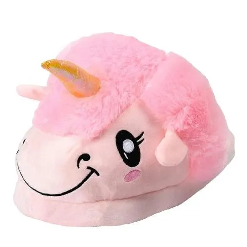 Pink Fluffy Unicorn Slippers