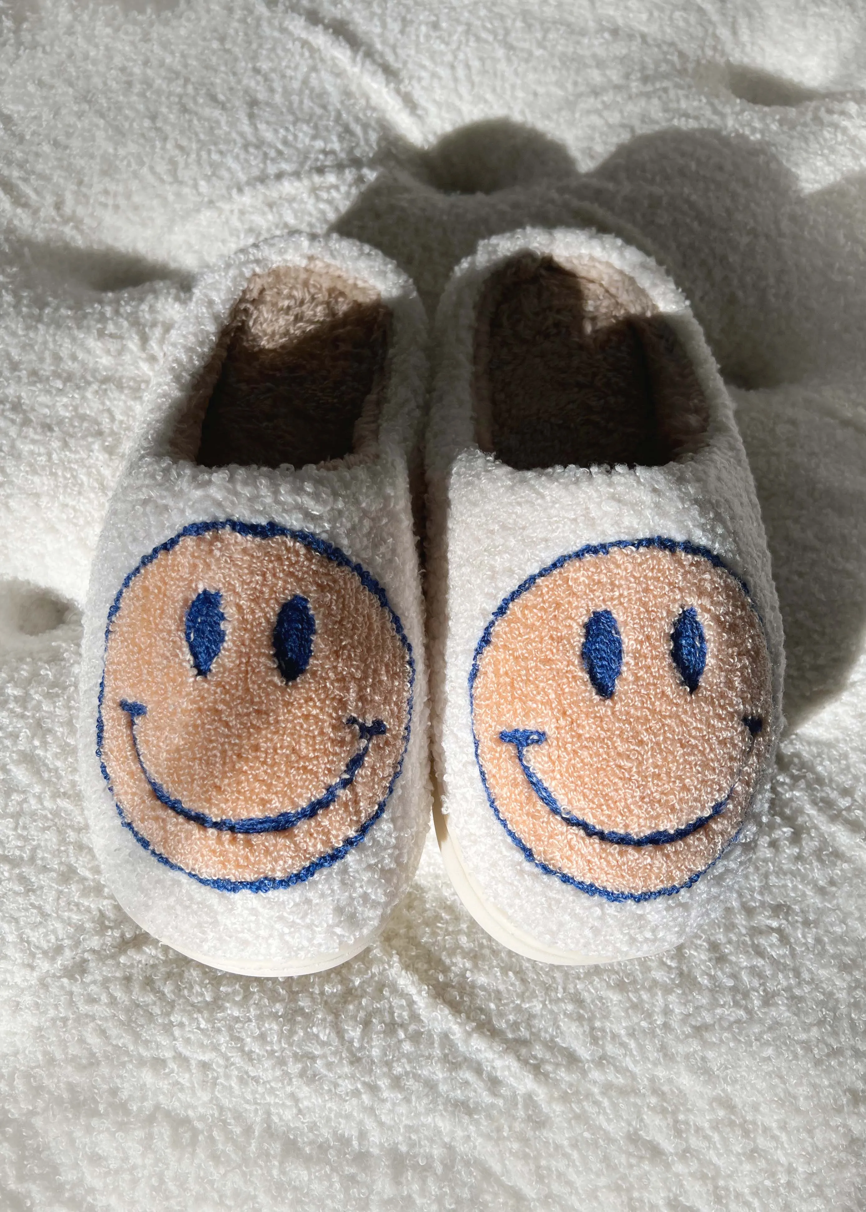 Smiley Face Slippers Yellow