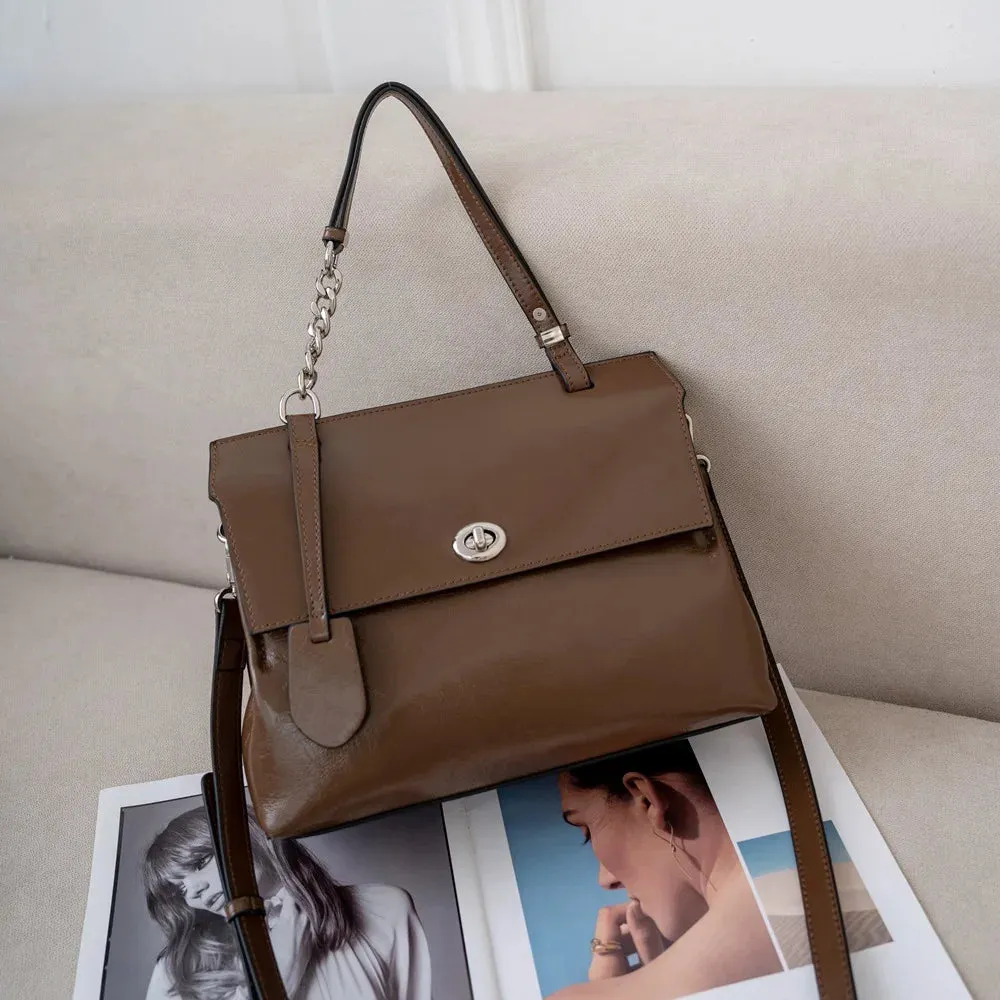 UAKISS  -  Genuine leather handbag leather bag minimalist Crossbody bag women female luxury bag shoulder bag cowhide Vintage Bag