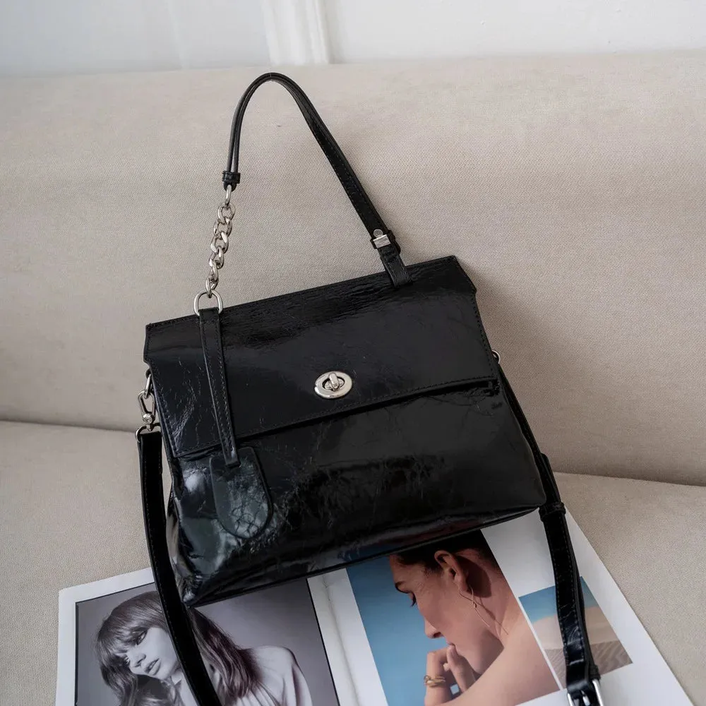 UAKISS  -  Genuine leather handbag leather bag minimalist Crossbody bag women female luxury bag shoulder bag cowhide Vintage Bag