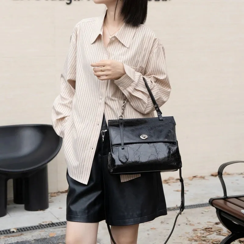 UAKISS  -  Genuine leather handbag leather bag minimalist Crossbody bag women female luxury bag shoulder bag cowhide Vintage Bag