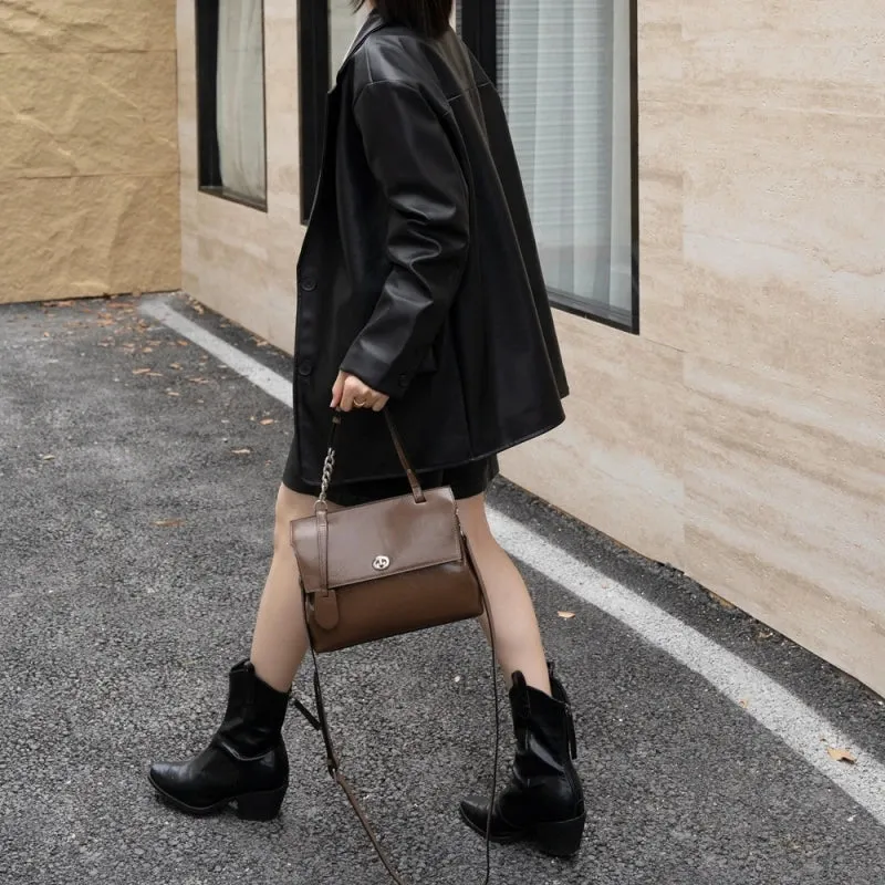 UAKISS  -  Genuine leather handbag leather bag minimalist Crossbody bag women female luxury bag shoulder bag cowhide Vintage Bag